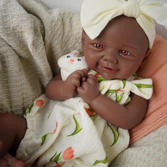 16.5 inch Realistic Full Body Silicone Open Eyes Newborn Leilani-tan Baby Girl - Picture 2 of 6